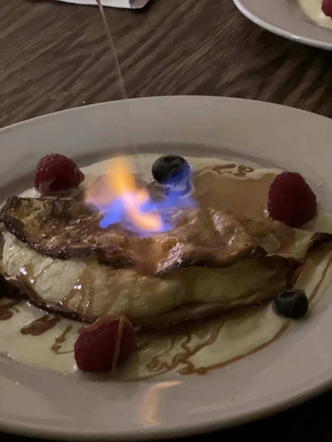 Crêpe Suzette flambéed at the table with triple sec and brandy at Paris Crêpes Café