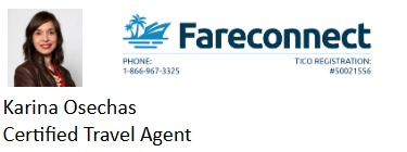 Karina Osechas, Certified Travel Agent with Fareconnect